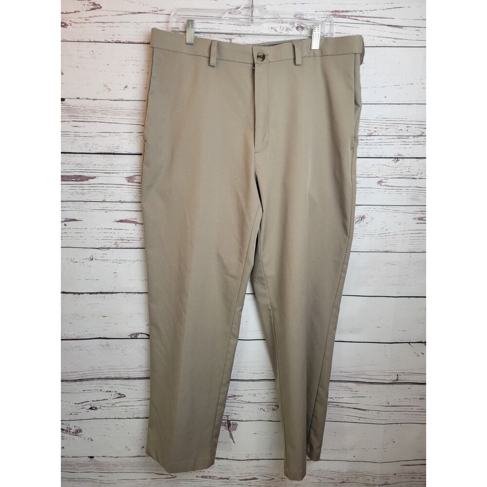 Vtg Haggar Dress Pants Tan Straight Leg Formal Business Preppy Men's Size 38x30
